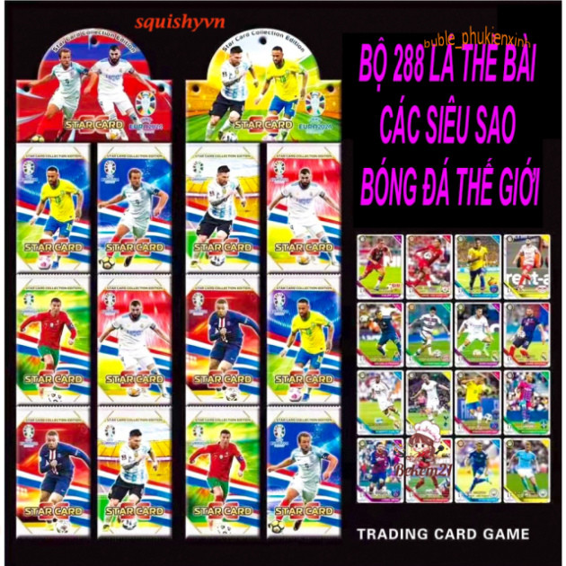 Bộ Sưu Tập 54 Thẻ Bài Ngôi Sao Bóng Đá Màu Vàng/Bạc Phiên Bản Tiếng Anh: LLORIS, RONALDO, KANTE.