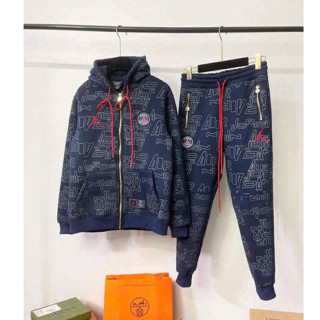 {Trend} Bộ Đồ Dài Tay nam nữ Logo PSG in 3D xanh Phối Quần Quần Nỉ Cho Các Boy Phố Đi Phượt Đi Chơi hot 2025