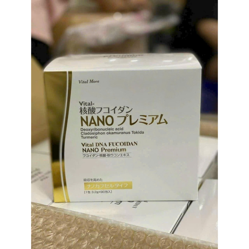 Fucoidan Nano Vàng 90 Gói, Vital DNA Fucoidan Nano Premium - Hàng nội địa Nhật