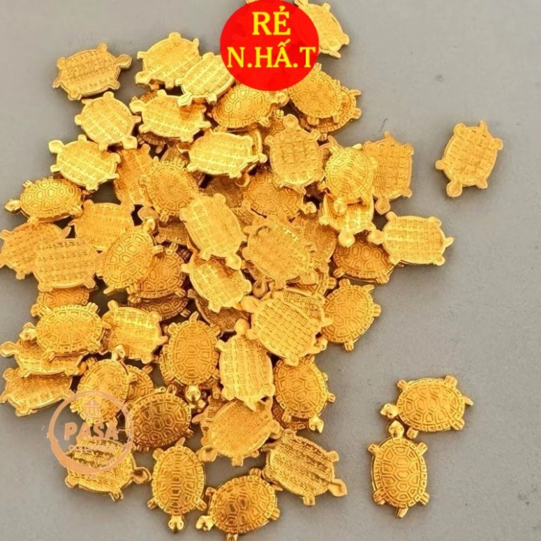 10 Con Rùa Tiền Vàng Phong Thủy, Rùa Vàng Mini Trang Trí <tài lộc>