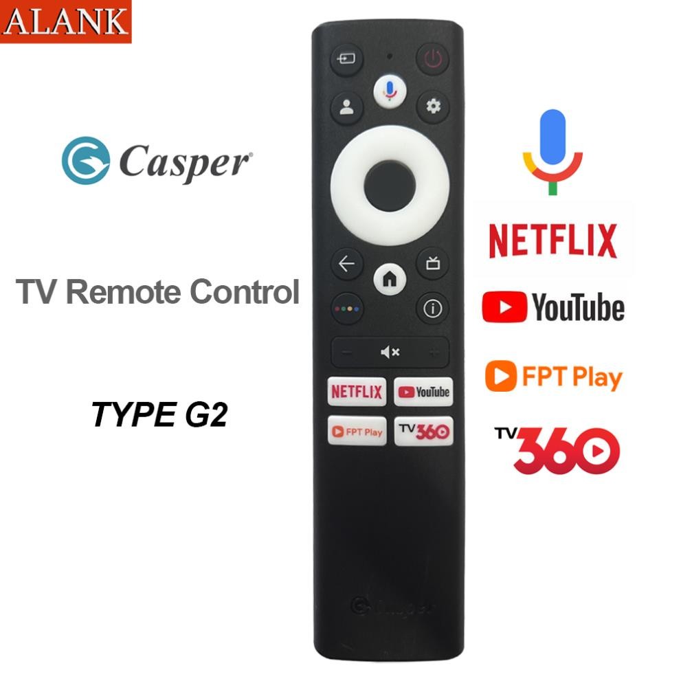 Remote Điều khiển TV Smart Casper TYPE G2 loại tốt – Hỗ trợ giọng nói, Mẫu mới 2025