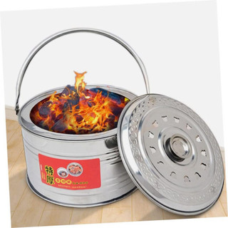  Bếp Nướng than hoa tròn Bằng Thép Không Gỉ có nắp đậy và quai xách tiện dụng  ms 043  