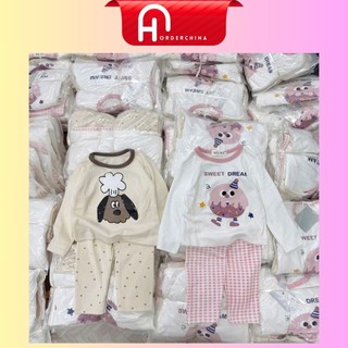  Set 2 bộ dài tay Sweet Dream & Chef Dog chất zip lông mềm mịn co giãn cho bé - HNOrderChina 