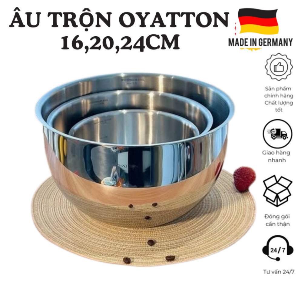 Âu trộn OYATTON, âu trộn inox cao cấp, âu trộn làm bánh, âu trộn đồ ăn, âu trộn nấu ăn, đồ trộn inox
