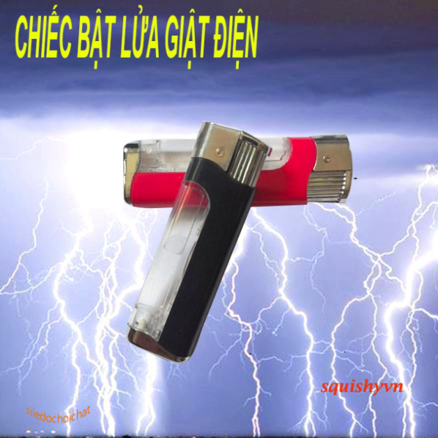 Bật lửa giật điện, món đồ chơi troll bạn bè, người lạ vui nhộn - Bút Shock Kẹo cao su giật độc đáo