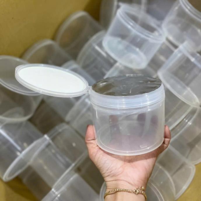 Hủ nhựa đựng kem, thân trong suốt 250g, 500g nắp có seal bên trong