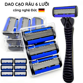   Công nghệ Đức  Dao Cạo Râu Nam 6 Lưỡi Cao Cấp Tay Cầm Chống Trượt Thay Đầu Tiện Lợi Chống Nước Sky Home - DCR02 