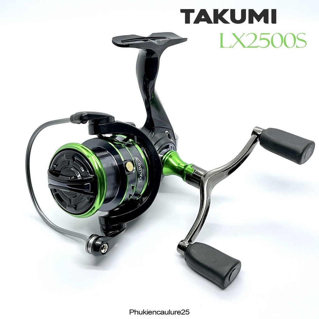 Máy câu lure TAKUMI LX2500s tay quay đôi cân bằng Phukiencaulure25 máy câu lure cao cấp, màu sắc siê