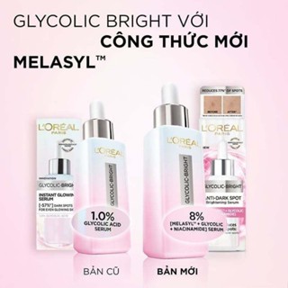 Serum Glycolic Melasyl 8% [Melasyl+Glycolic+Niacinamide] dưỡng sáng da, mờ thâm mụn & nám Loreal Paris 30ml.