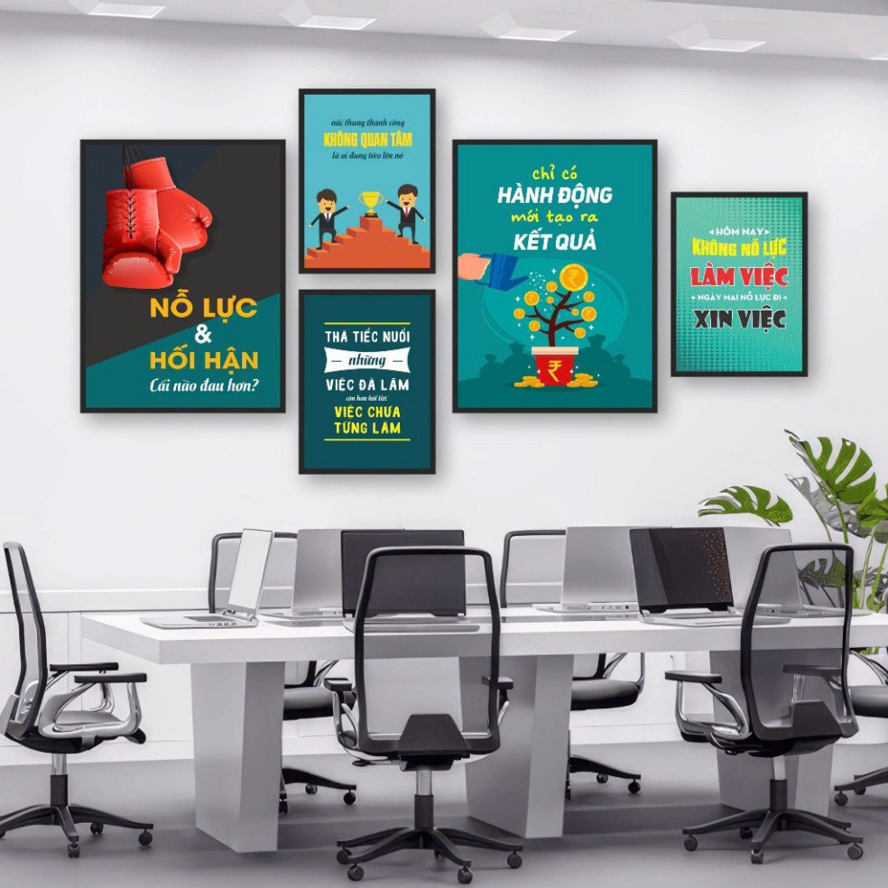 tranh decor dán tường, xưởng in tranh Phát Tín, slogan tạo động lực mẫu mới, trang trí decor nhà cửa