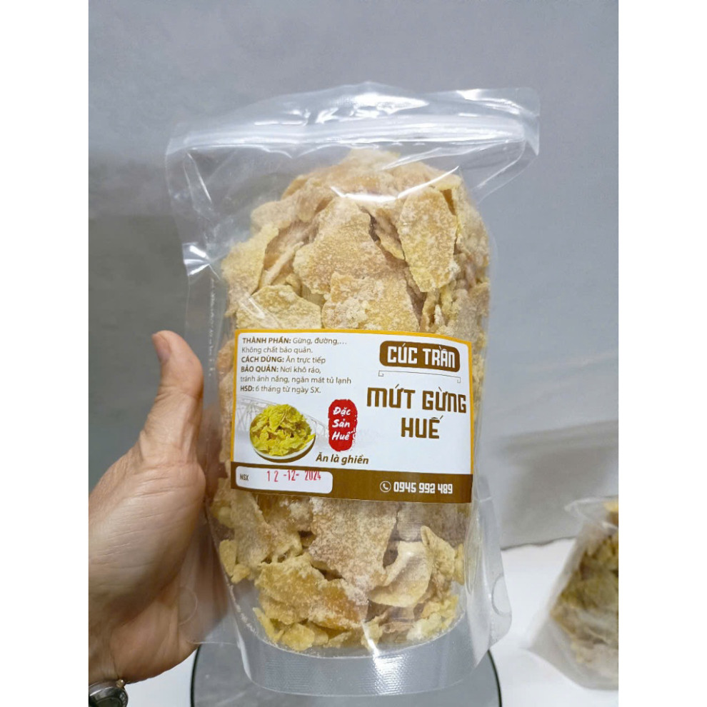 Mứt gừng Huế 1Kg [Giá sỉ tận xưởng] Chính hãng: Nguyên chất, Ít ngọt, Đặc sản chuẩn loại 1 - 270