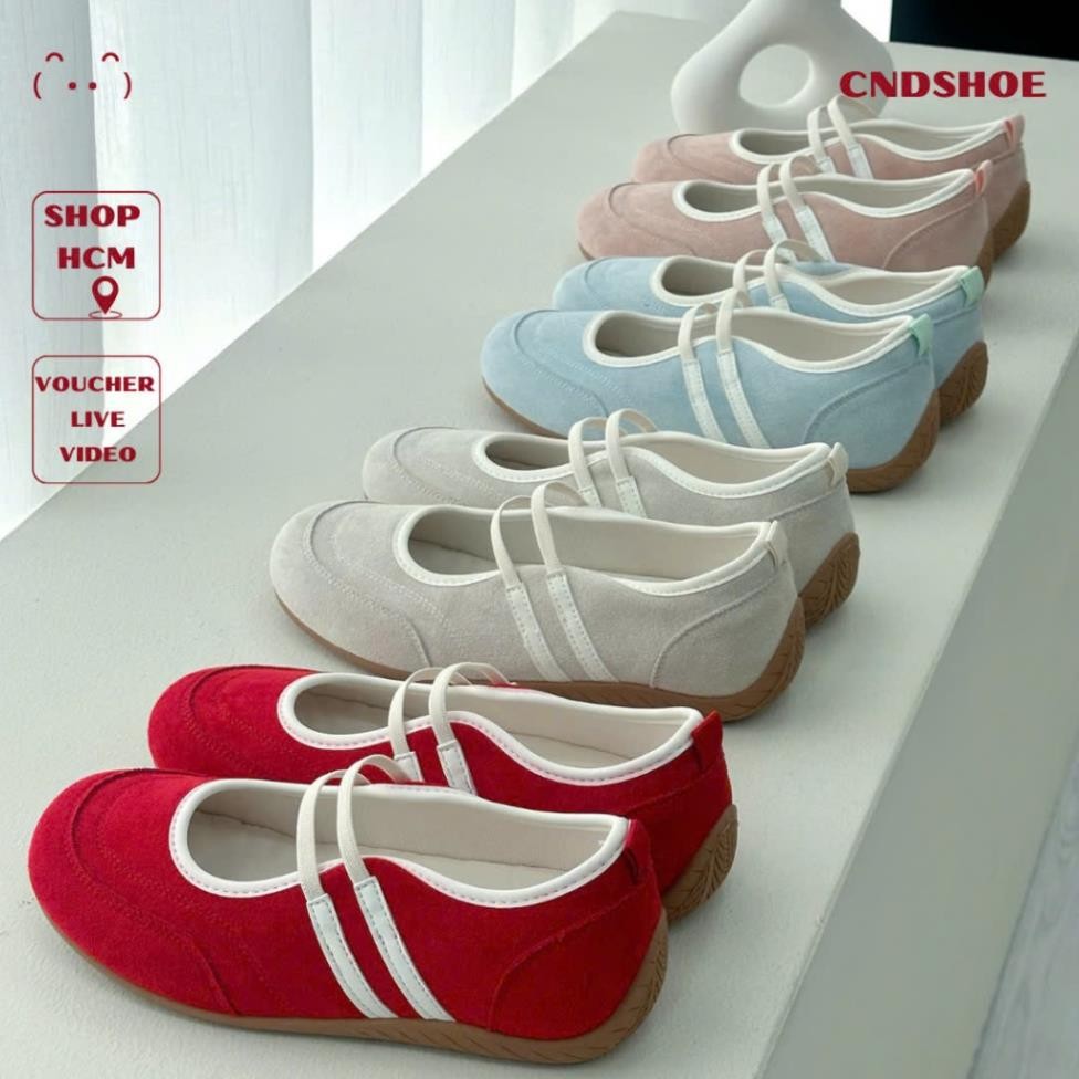 [Bản xịn] Giày thể thao cndshoe quai dán vibe Ballet hottrend quai chun đế 2cm, giày sandal nữ mang 