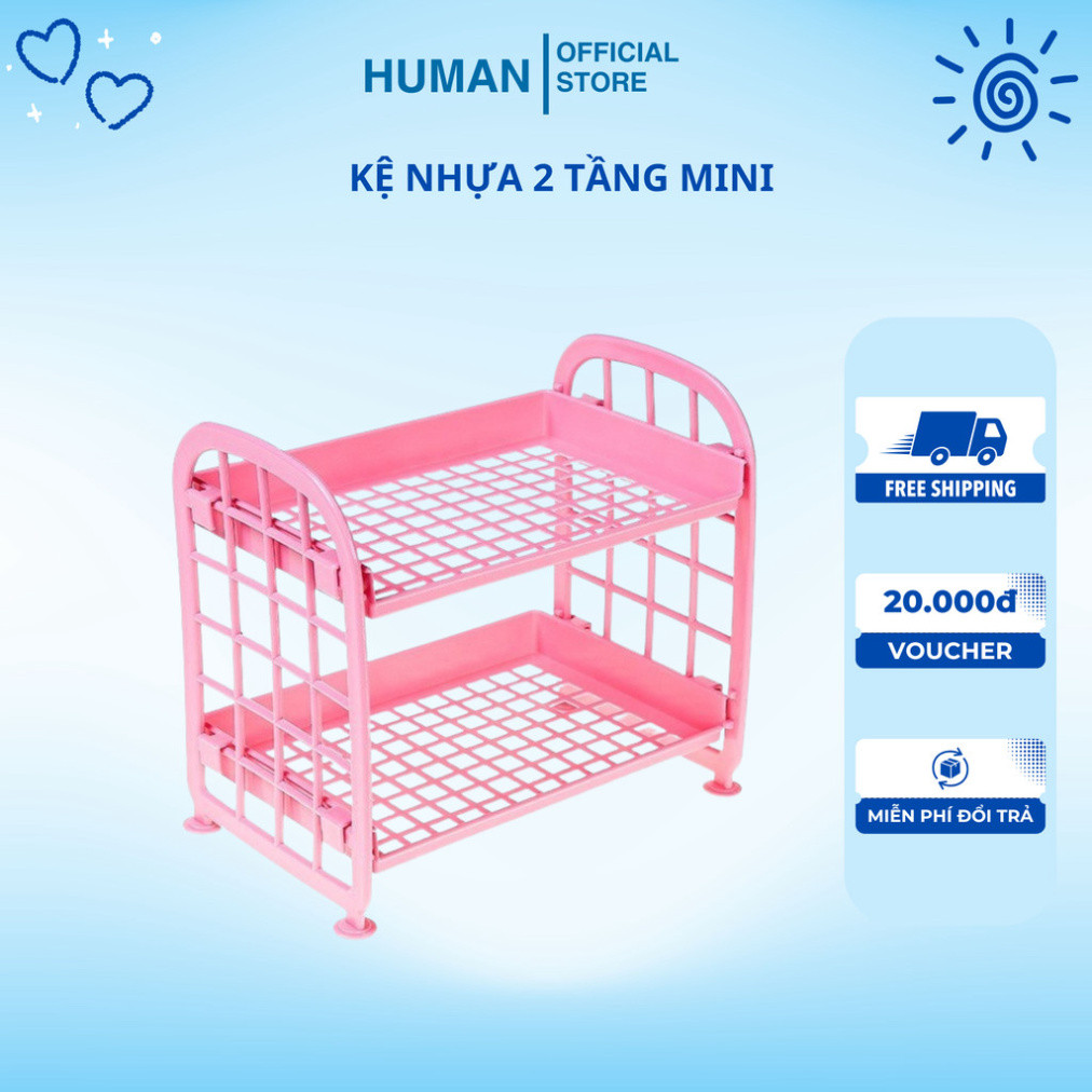 Kệ mini để bàn 2 tầng tiện lợi nhỏ gọn - Kệ nhựa đa năng để bàn.