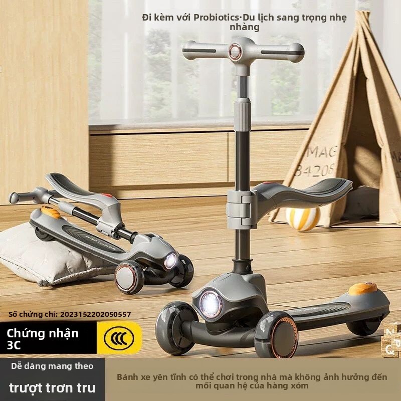 Xe Tay Ga Trẻ Em1-3-5Xe Scooter Gấp Gọn Cho Bé Trai Và Bé Gái, Xe Scooter Cho Bé, Xe Scooter Cho Trẻ