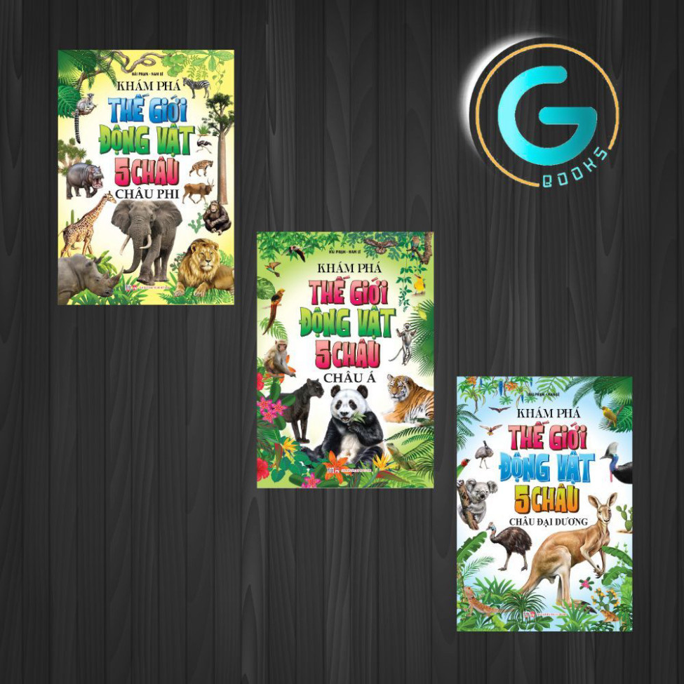 Sách combo 3 quyển thế giới động vật 5 châu: châu á + châu phi + châu đại dương - VTM