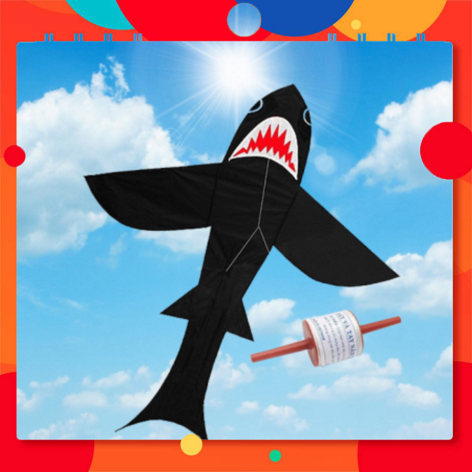 HÀNG CHẤT - Diều hình cá mập với dây và diều cần câu đa dạng họa tiết kích thước 50cm 039