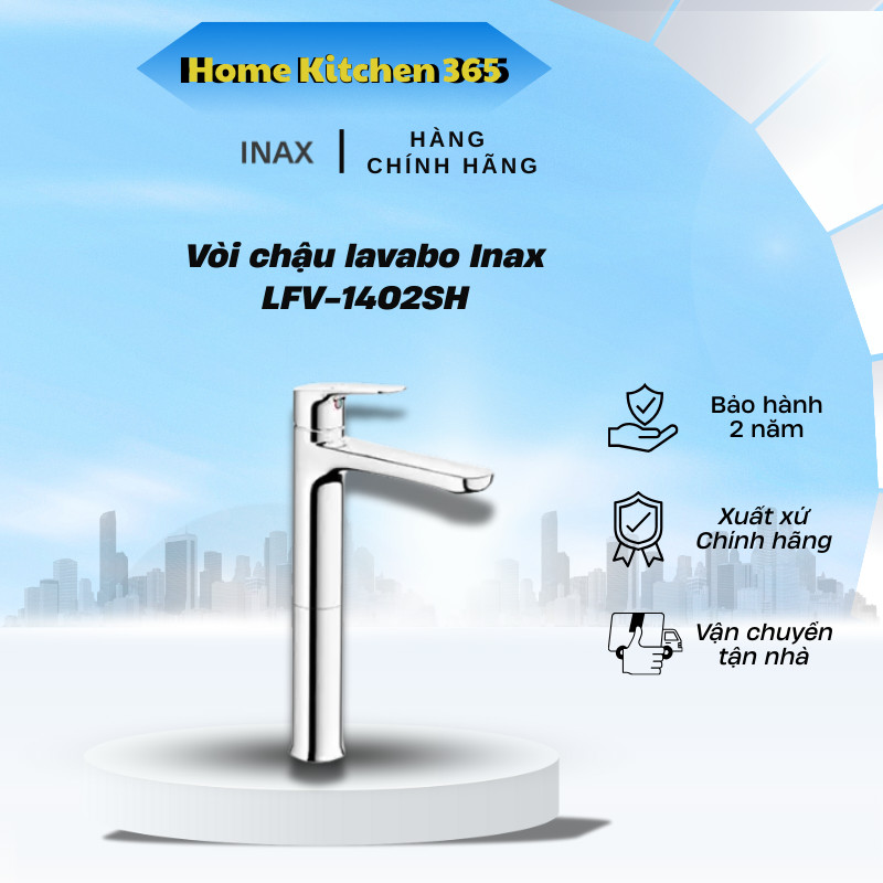 Vòi Chậu Lavabo Nóng Lạnh INAX LFV-1402SH, chất liệu đồng thau mạ cr/ni, van sứ ceramic - HK3