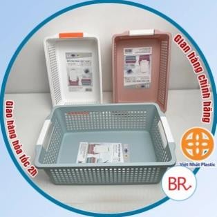 Rổ chữ nhật 2 size  3597-3598  có quai cầm nhựa Việt Nhật Khay chữ nhật đựng tài liệu đồ dùng văn phòng đa năng -01371 