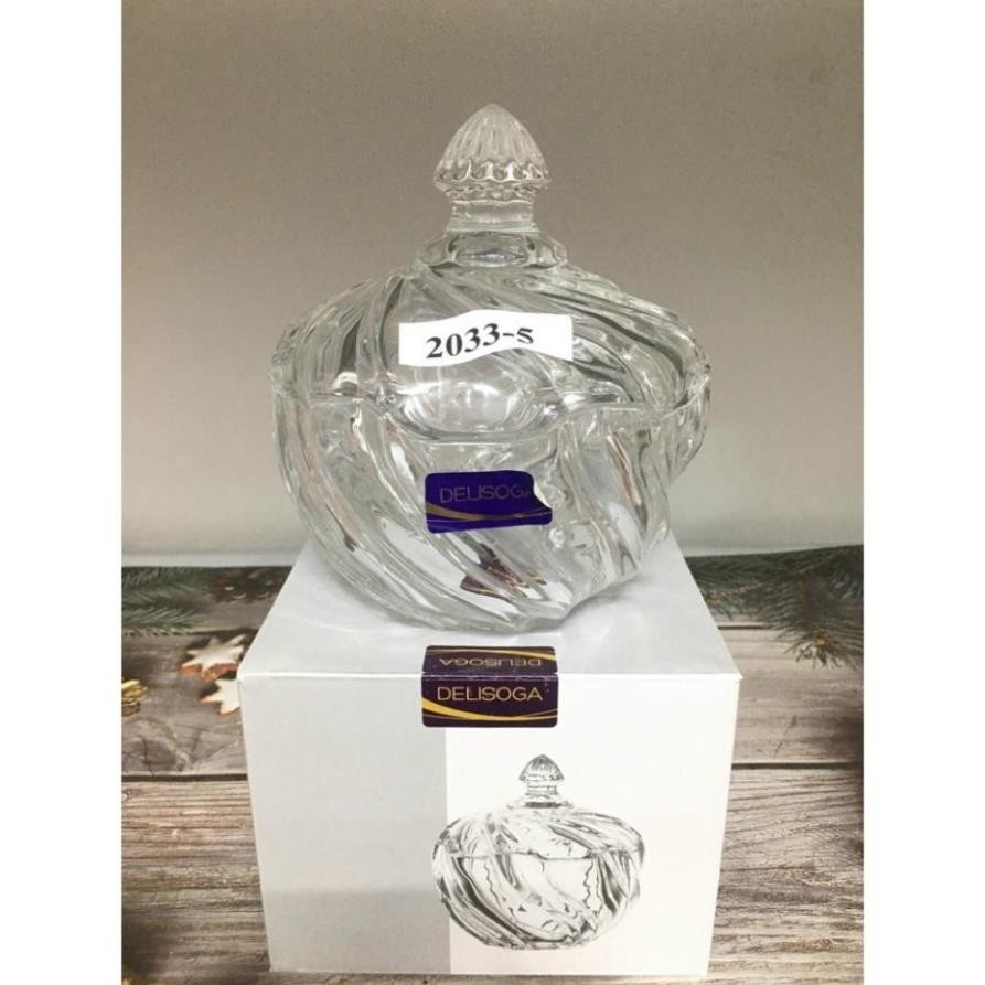 Hũ thủy tinh pha lê đựng mứt hạt dưa Delisoga 2033-5