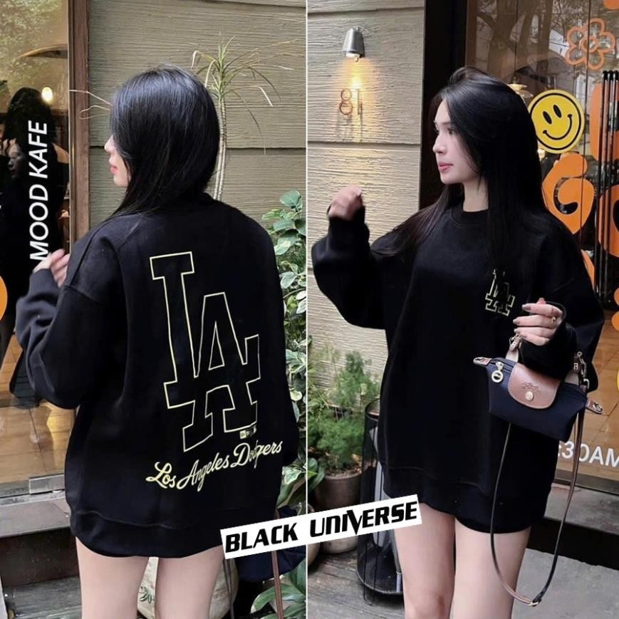 Áo sweater LA viền Vàng Blackuniverse nỉ COTTON ẤM ÁP UT