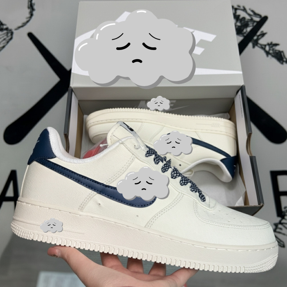 Giày Sneaker Canvas Xanh Nam Nữ, Giày Thể Thao Canvas Màu Kem Tích Xanh Thời Trang Full Box Bill. To