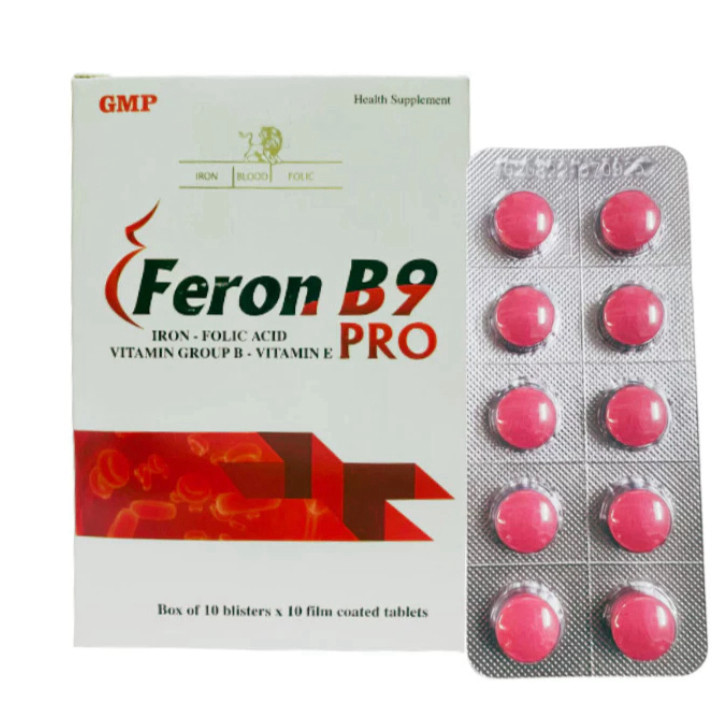 MDP Feron B9 Bổ sung sắt và một số vitamin giúp tái tạo hồng cầu, bổ sung tình trạng thiếu máu do th
