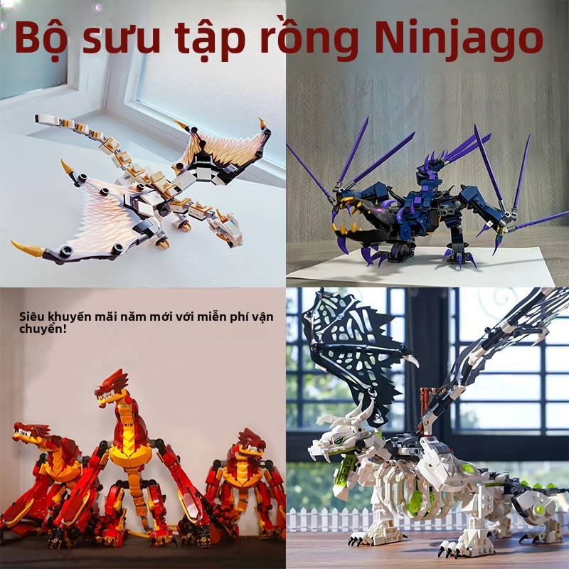 Đồ chơi xếp hình giáo dục bộ sưu tập Rồng bay Shenlong đầy đủ tương thích với LEGO Ninjago, quà tặng