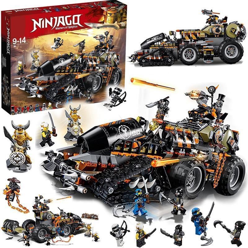 Tương thích với LEGO Ninjago Xe tải bắt rồng nặng Máy bay chiến đấu Mecha Xe máy lắp ráp lớn cho bé 