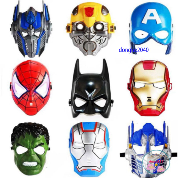 Mặt nạ siêu nhân 20 mẫu không đèn nhạc các nhân vật Người Nhện, Người sắt, Người Dơi, Superman, Siêu