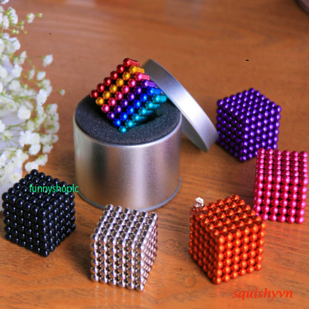 Bộ đồ giải trí nam châm hút từ bi sắc màu , gồm 216 viên bi phi 5mm