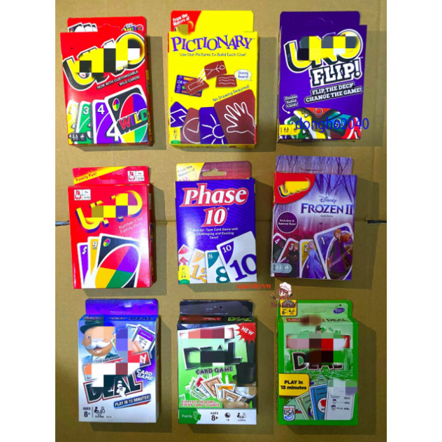 [có hộp đựng] Các Mẫu Bài UNO To - UNO Nhí - Bài Ma Sói Giá Rẻ Và Các Phiên Bản Biến Thể Khác Của UN