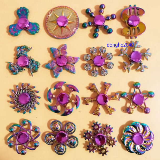 (20 mẫu) Con Quay Spinner Kim Loại 7 Màu Rainbow Quay Spinner Gradient kim loại tùy chọn mẫu