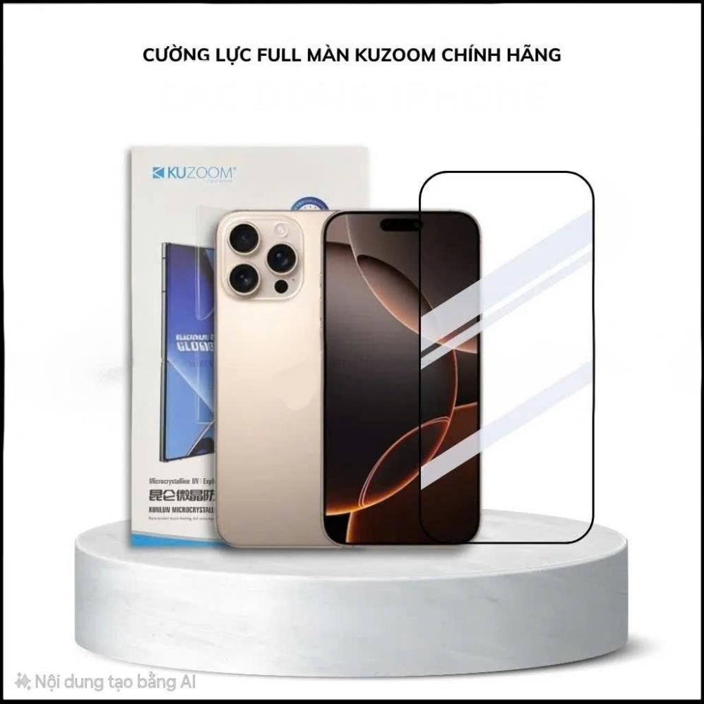 ⚡ Iphone 17 ⚡ Kính Cường Lực Kuzoom 9D Chống Bụi Màng Loa cho iPhone 17 / 16 / 15 / 14 / 13 / 12 / 1