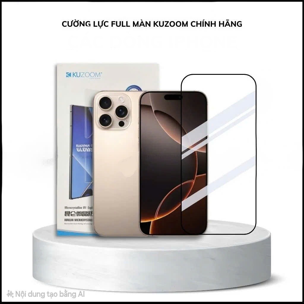 ⚡ Iphone 17 ⚡ Kính Cường Lực Kuzoom 9D Chống Bụi Màng Loa cho iPhone 17 / 16 / 15 / 14 / 13 / 12 / 1