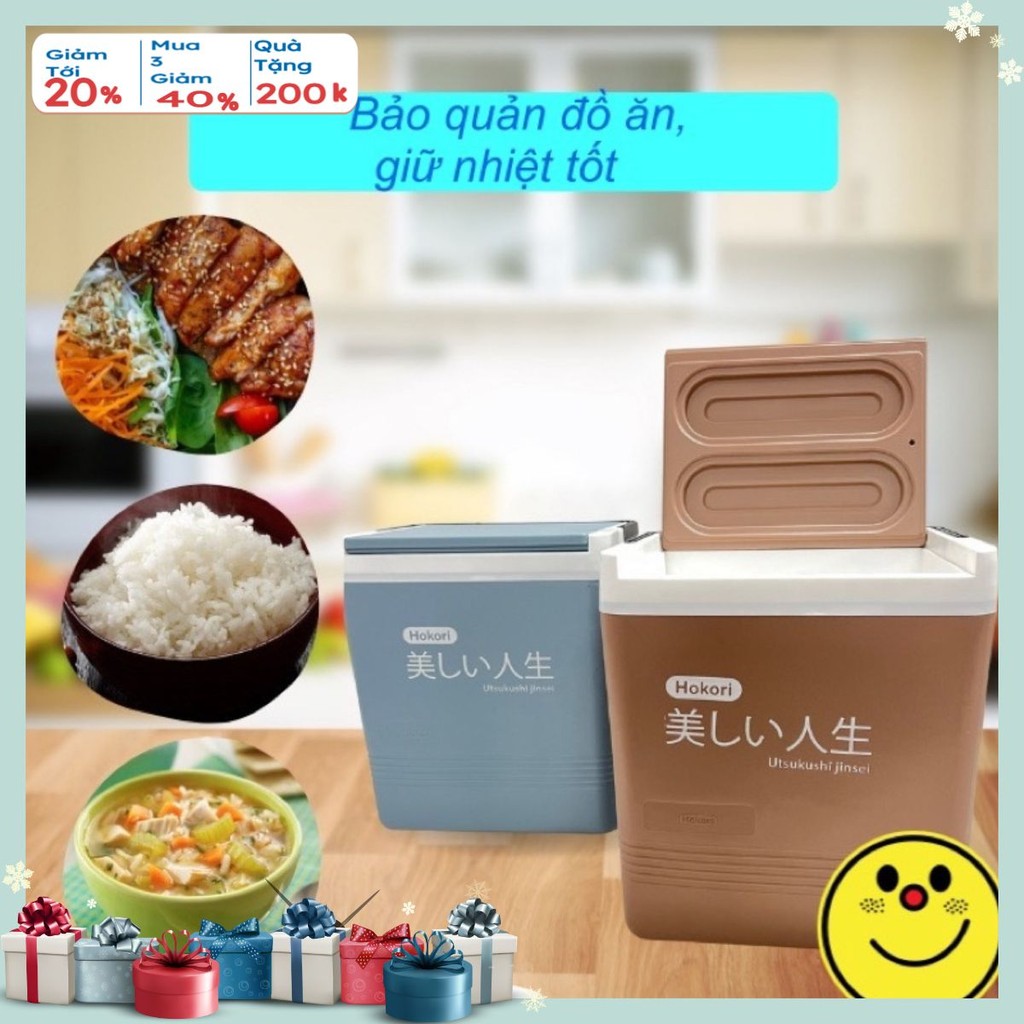 ( mới ) Phích vuông 18L .thùng Đựng Đá Vuông 12L, 18L Hokori  việt nhật cao cấp