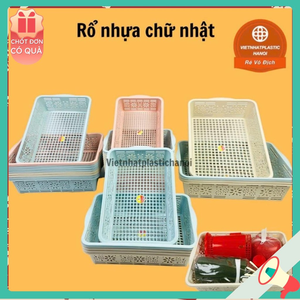 [ Freeship] Rổ nhựa chữ nhật việt nhật ,rổ đựng đồ tài liệu ,đựng đồ cá nhân dành cho mọi người