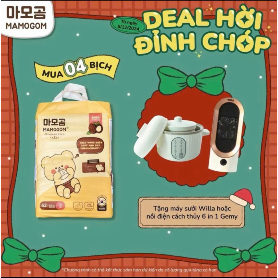 [ Tặng quà 4 bịch] Combo 4 bịch Bỉm MAMOGOM HÀN QUỐC