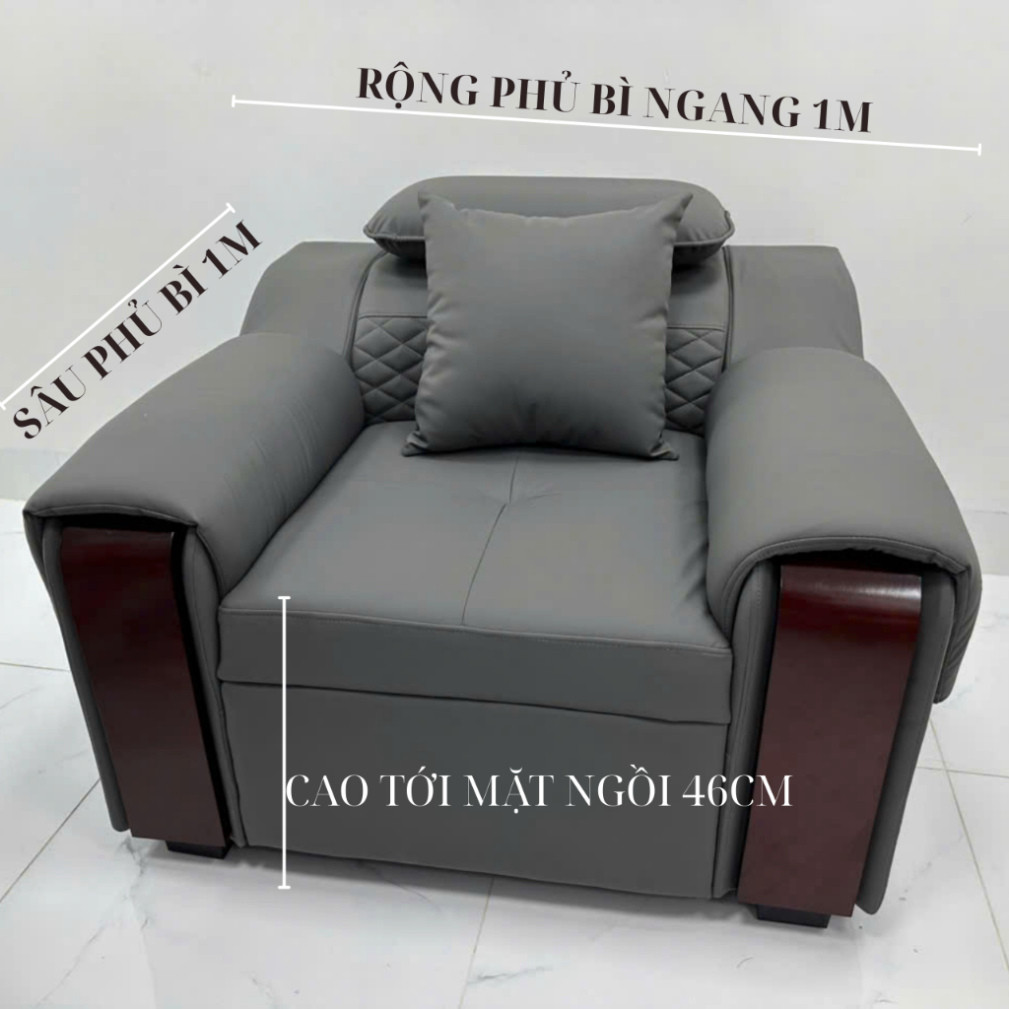 Ghế Sofaa Da Đơn Cao Cấp 1M X 1M - Ghế Ngồi Da PU Sang Trọng, Bền Đẹp - Nội Thất Ngọc Mai