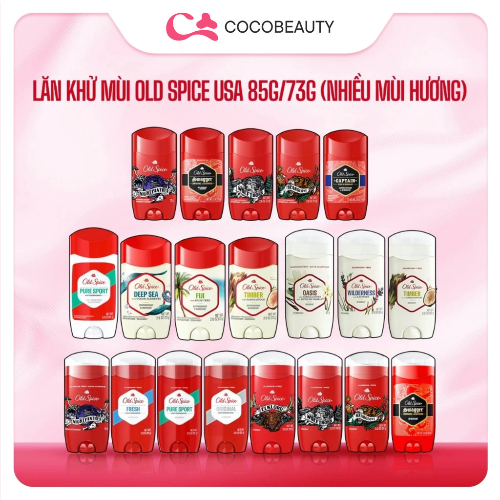 Lăn Khử Mùi Old Spice USA 85g/73g (Nhiều Mùi Hương)
