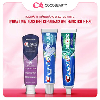  Kem Đánh Trắng Răng Crest 3D White Radiant Mint 93g  Deep Clean 153g  Whitening Scope 153g 