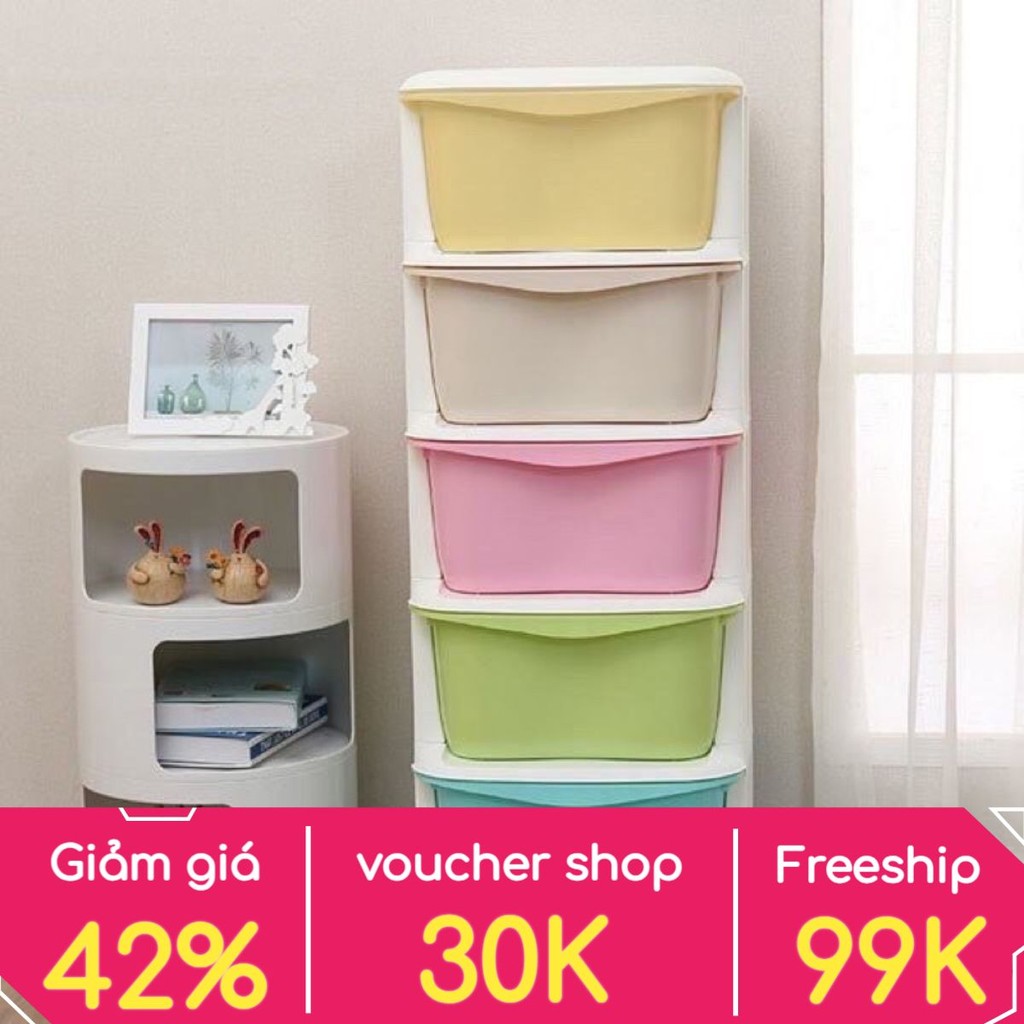 [bán chạy] Tủ nhựa ngăn kéo 5 tầng có bánh xe.tủ nhựa 5 tầng ngũ sắc. tủ bền đẹp.tủ nhựa mẫu mới.