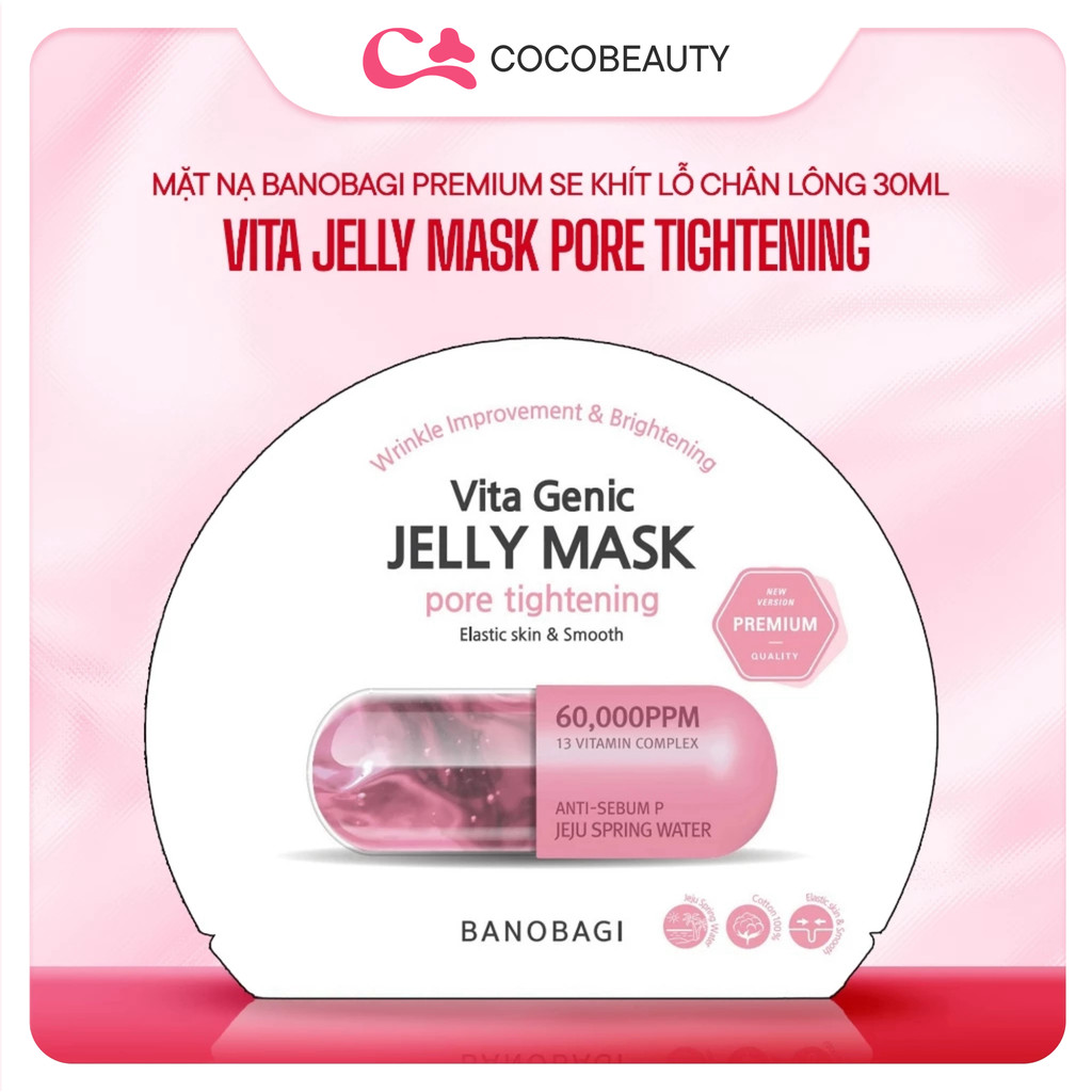 Mặt Nạ Dưỡng Da Banobagi Vita Jelly Mask Pore Tightening 30ml - [BANOBAGI HỒNG]