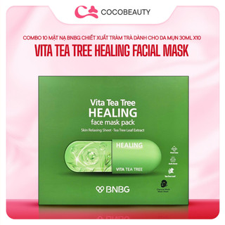  Combo 10 Mặt Nạ Giấy Chiết Xuất Tràm Trà Dành Cho Da Mụn BNBG Vita Tea Tree Healing Facial Mask  30mlx10   BNBG TEATREE  