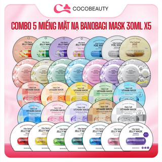 Combo 5 Mặt Nạ Giấy Dưỡng Ẩm Trắng Da Banobagi Stem Cell Vitamin Mask 30ml x5 