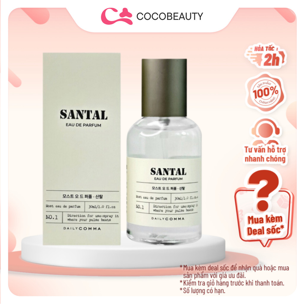 Nước hoa Santal Eau De Parfum DailyComma 30ml (Nhiều mùi hương)