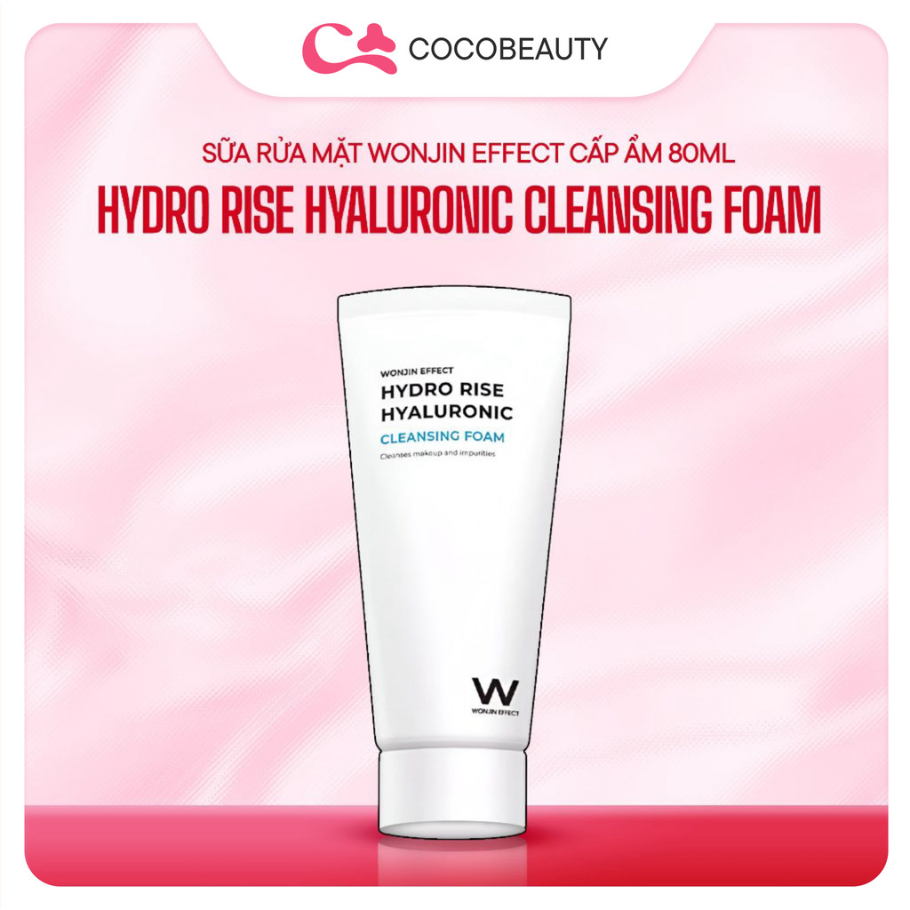 Sữa Rửa Mặt WonJin Effect Hydro Rise Hyaluronic Cleansing Foam, Sữa Rửa Mặt Cấp Ẩm 80ml