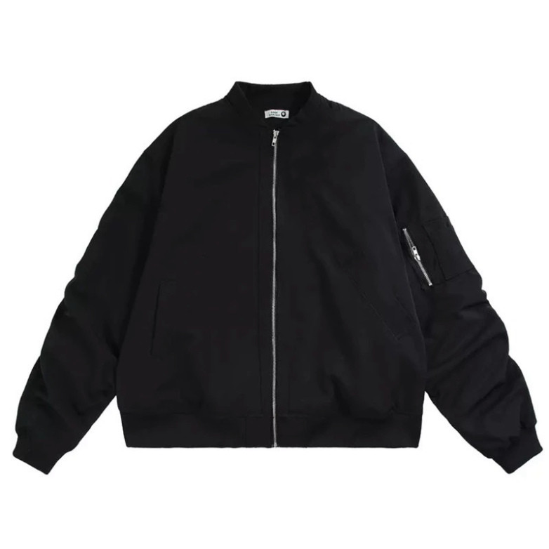 Áo Khoác Bomber. Áo Bomber Jacket Tay Nhún Nam Nữ - Áo Bomber Jacket Dù 2 Lớp Dày Dặn Form Rộng Xiêu