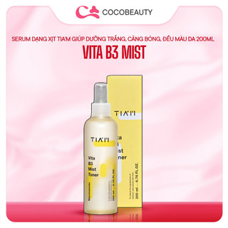 Serum Dạng Xịt Tia'm Vita B3 Mist, Serum Dạng Xịt Dưỡng Trắng, Căng Bóng, Đều Màu Da 200ml