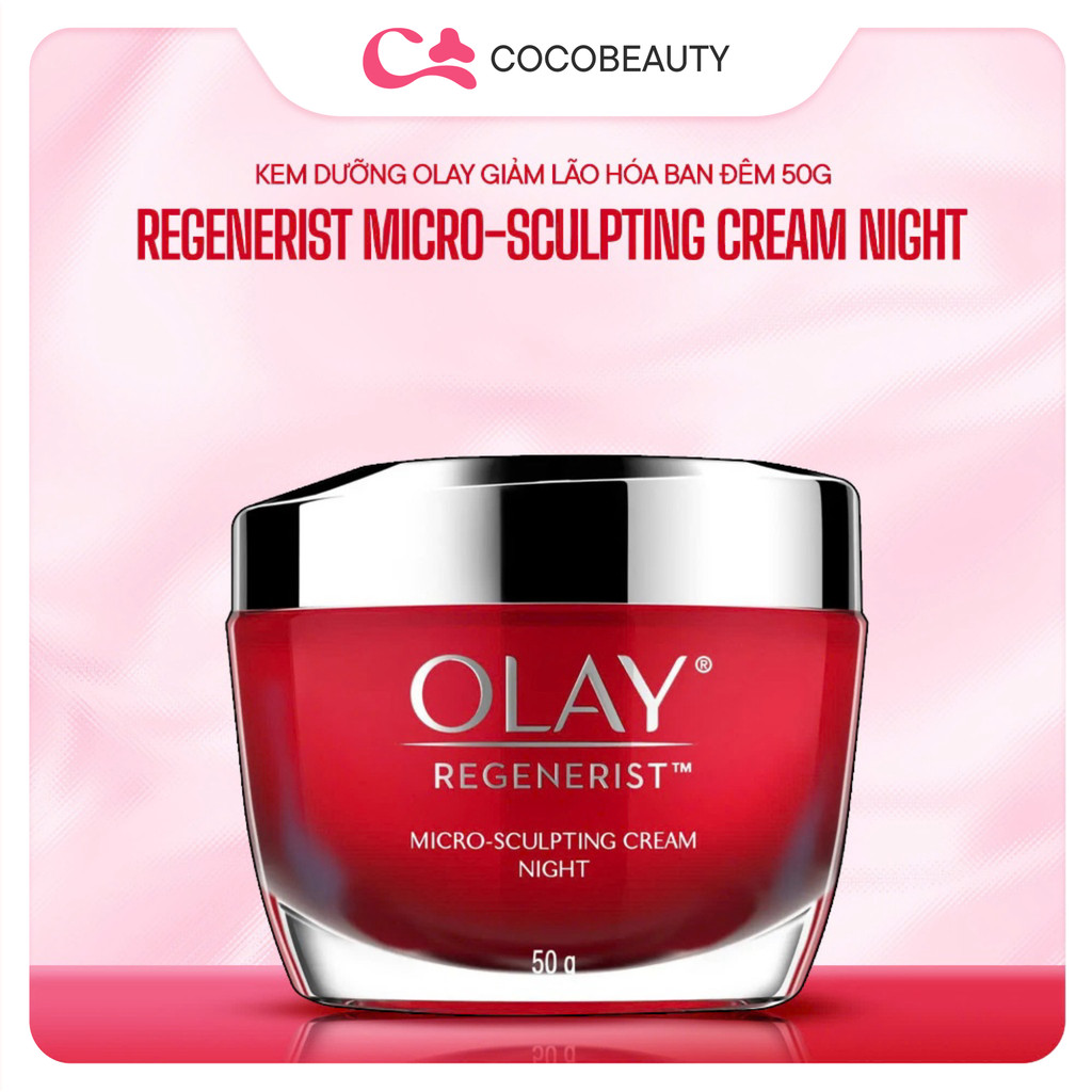Kem Dưỡng Ngăn Ngừa Lão Hóa Olay Regenerist Micro-Sculpting Cream Night 50g - BAN ĐÊM (ĐỎ)