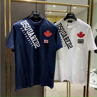  Áo Thun Nam Nữ Boy Phố DSQUARED2 In Lá Phong Nhỏ Dsq Vắt Vai Chất Cotton Premium Cao Cấp Cổ Tròn Ngắn Tay 